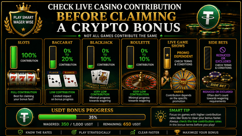 High-Value Crypto Casino Bonuses in Singapore: How to Choose One for Live Casino? Crypto Casino Bonuses USDT baccarat checks with contribution rates and max bet rules